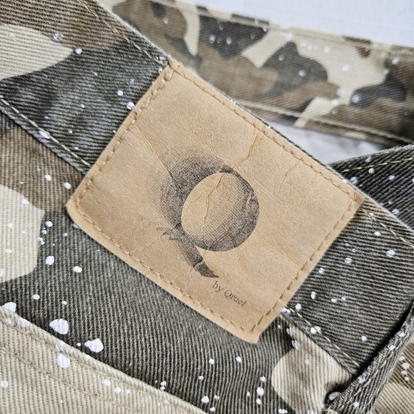 Qruel size 32 waist 100% cotton distressed camo pants with reinforced knees - Picture 3 of 10